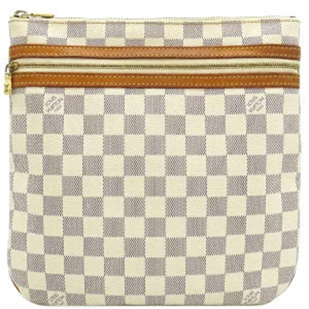 Louis Vuitton Shoulder Bag Pochette Bosphore Damier Azur White Canvas White
